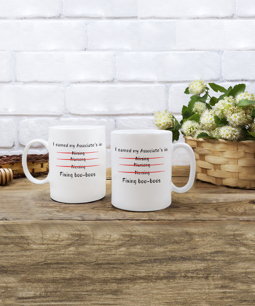 Graduation Gift Coffee Mug; Nursing Degree Coffee Mug; Gift for Associate Degree Graduate; Funny Graduation Novelty Cup for Men or Women